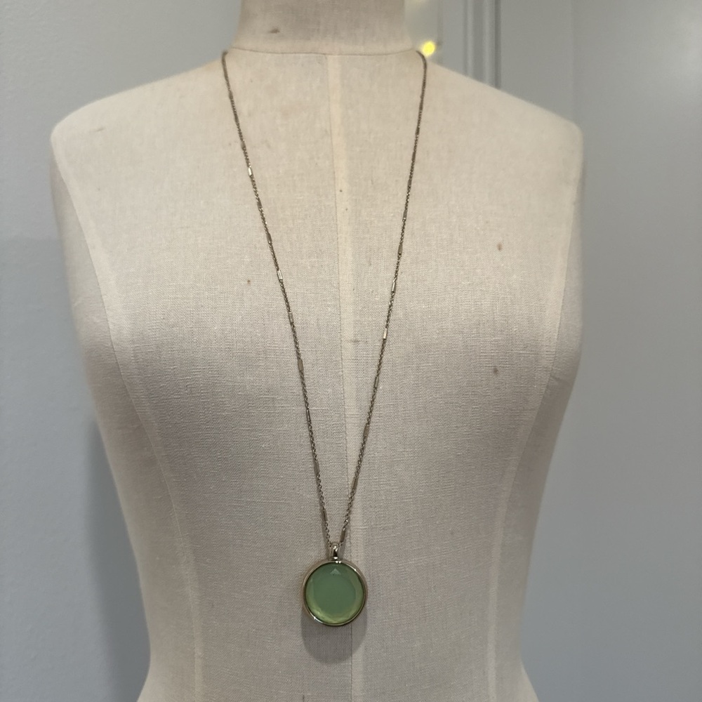 Ann Taylor LOFT Reversible Pendant Necklace, gold tone 18”